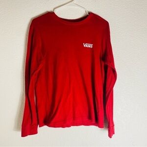 Vans Of The Wall Boys Red Long Sleeve Tee Size: L